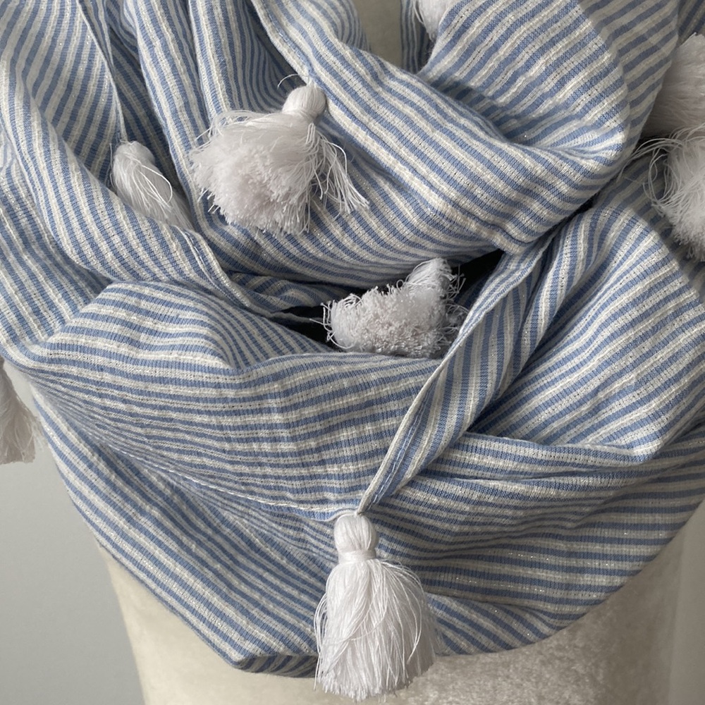 Tommy Bahama Striped Yarn Dye Lurex Infinity Scarf - Picture 3 of 6